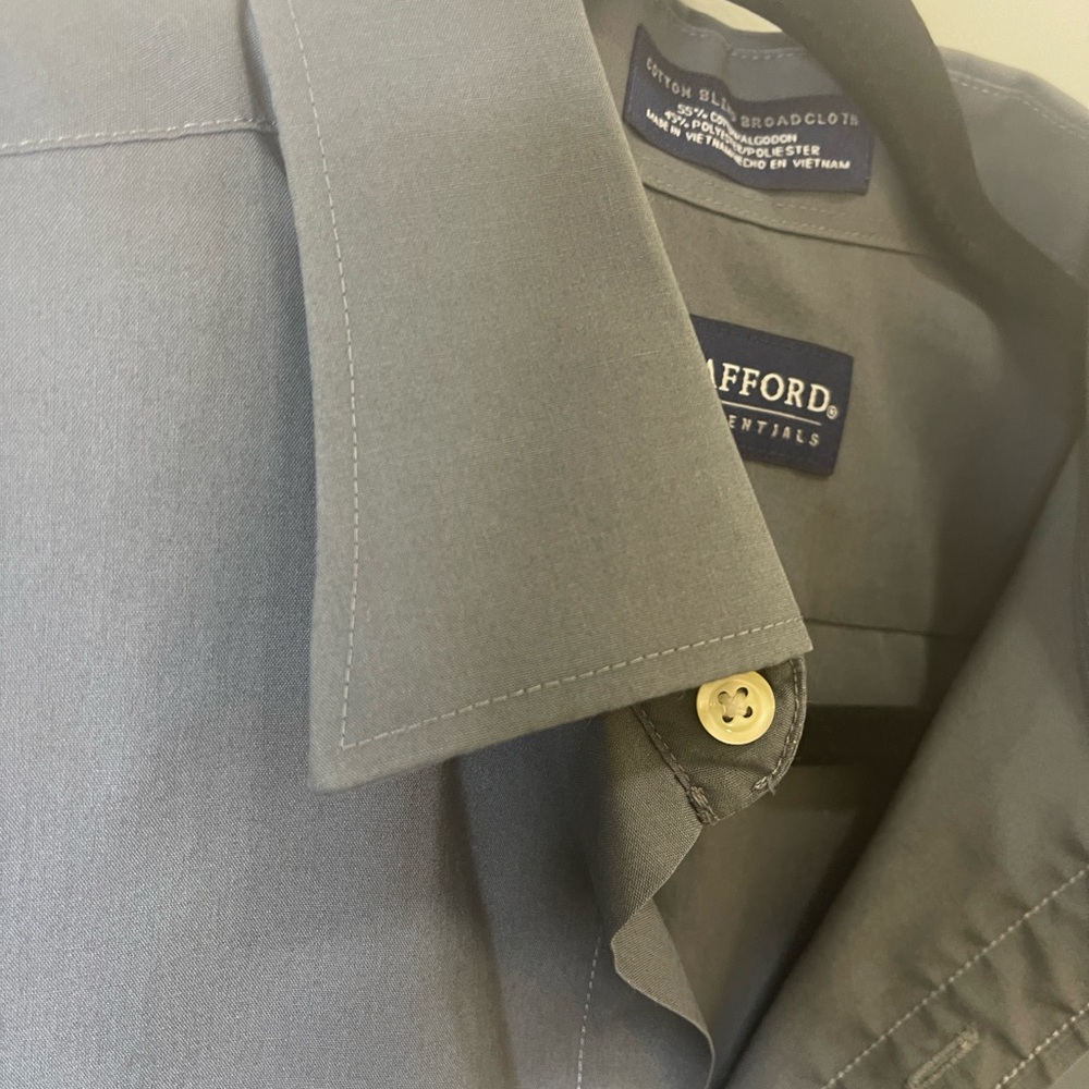 Stafford Gray Casual Button Down Shirt - Picture 11 of 11